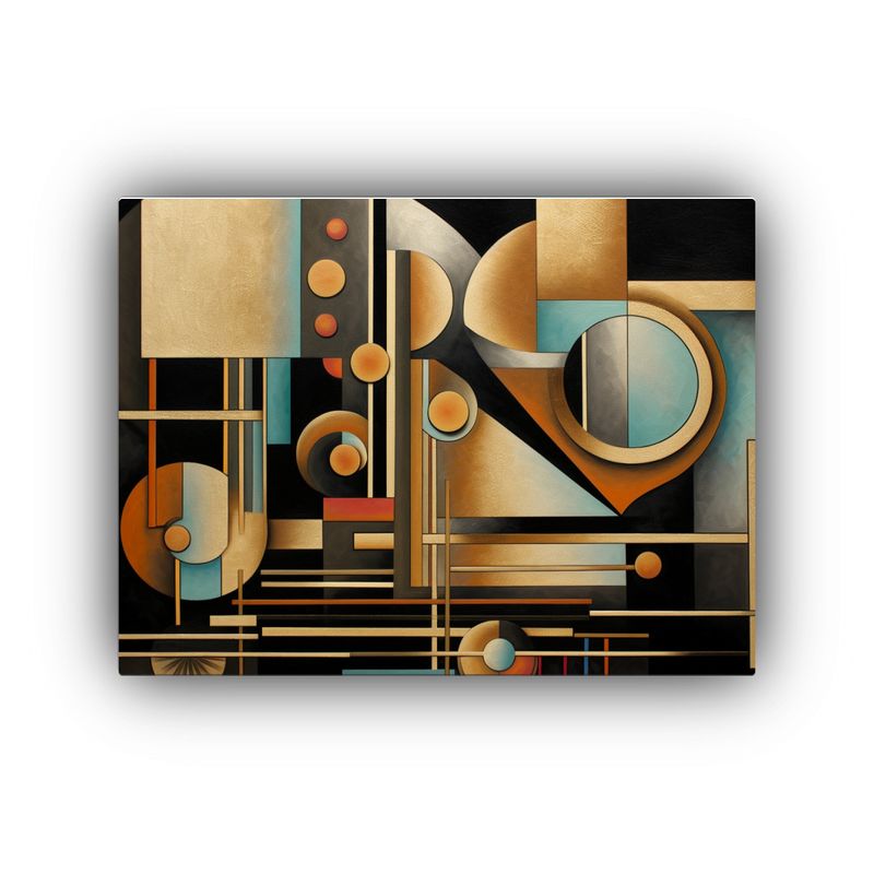 GENERICO - Cuadro Abstracto Inspirado En El Movimiento Art Deco Obra M 120x80cm