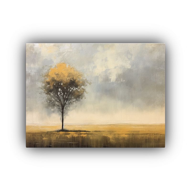 GENERICO - Pintura En Lienzo Abstracta Con árbol Central Estilo Moder 120x80cm