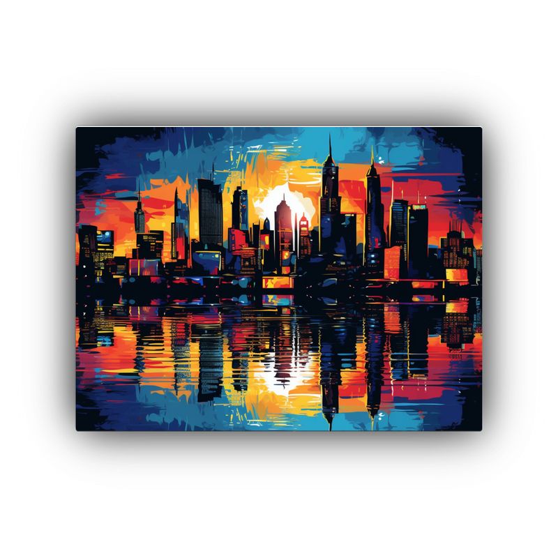 GENERICO - Lienzo Tela Stepanyan Walpi Ciudad EE UU Skyline Pop Art 120x80cm