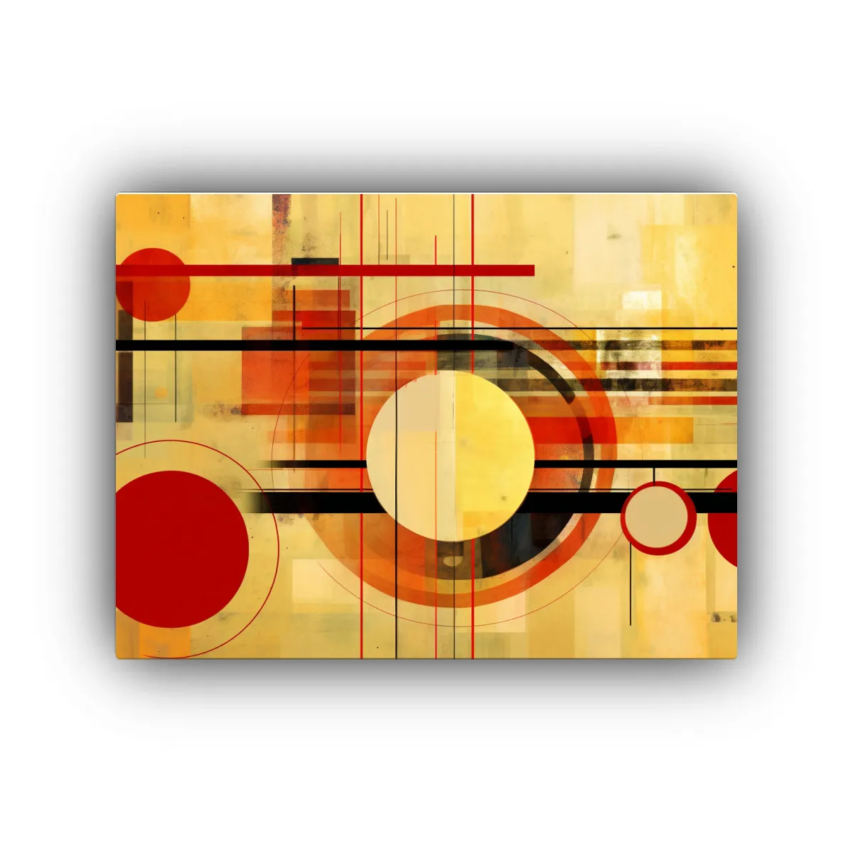 GENERICO - Lienzo Decorativo Patrones Originales De Círculos Y Rectá 120x80cm