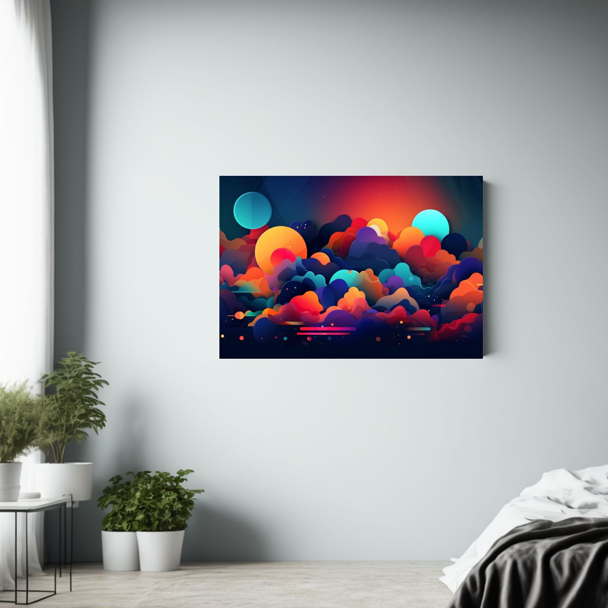 GENERICO - Lienzo Moderno Abstracto Con Tema De Color Fondo 8k 120x80cm