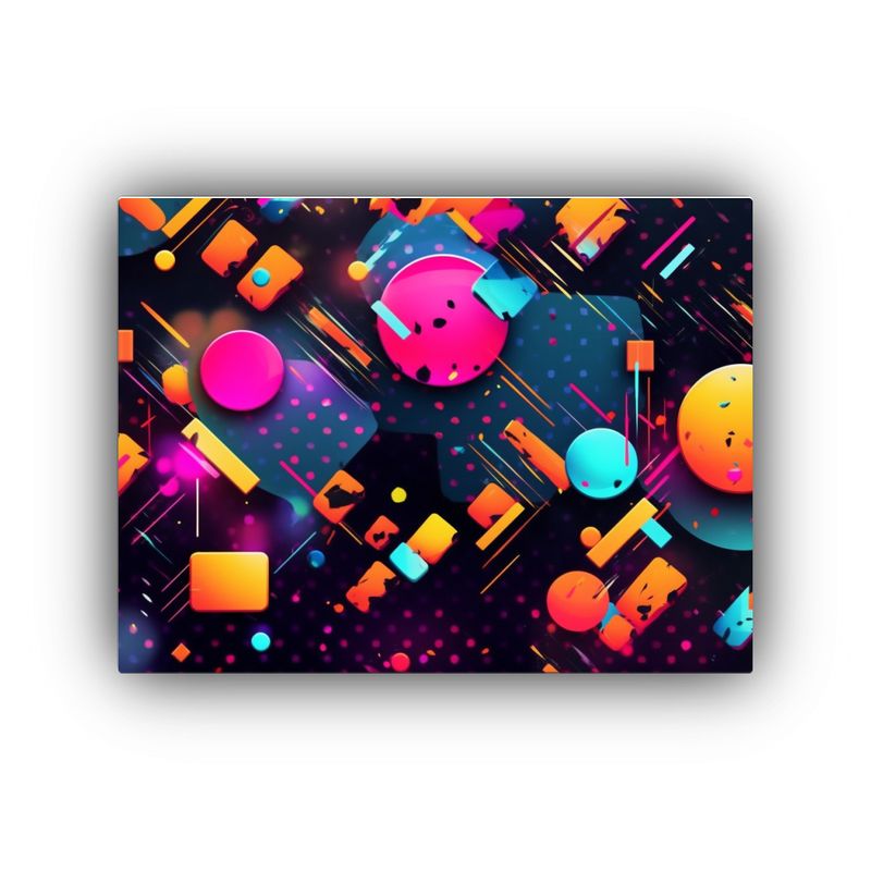 GENERICO - Cuadro Intenso Diseño Gráfico Formas Colores Caos Geometr 120x80cm