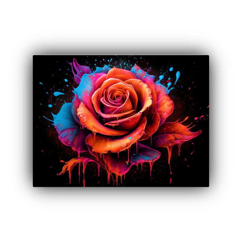 GENERICO - Pintura En Bastidor De Rosas Majestuosas Estilo Explosión D 120x80cm
