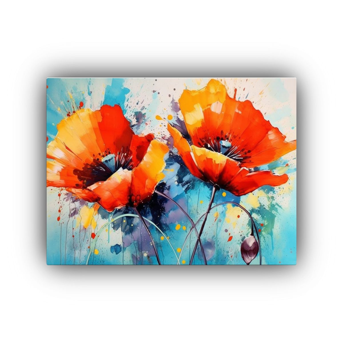 GENERICO - Pinturas De Decoración Con Dos Flores De Amapola Roja En Co 120x80cm