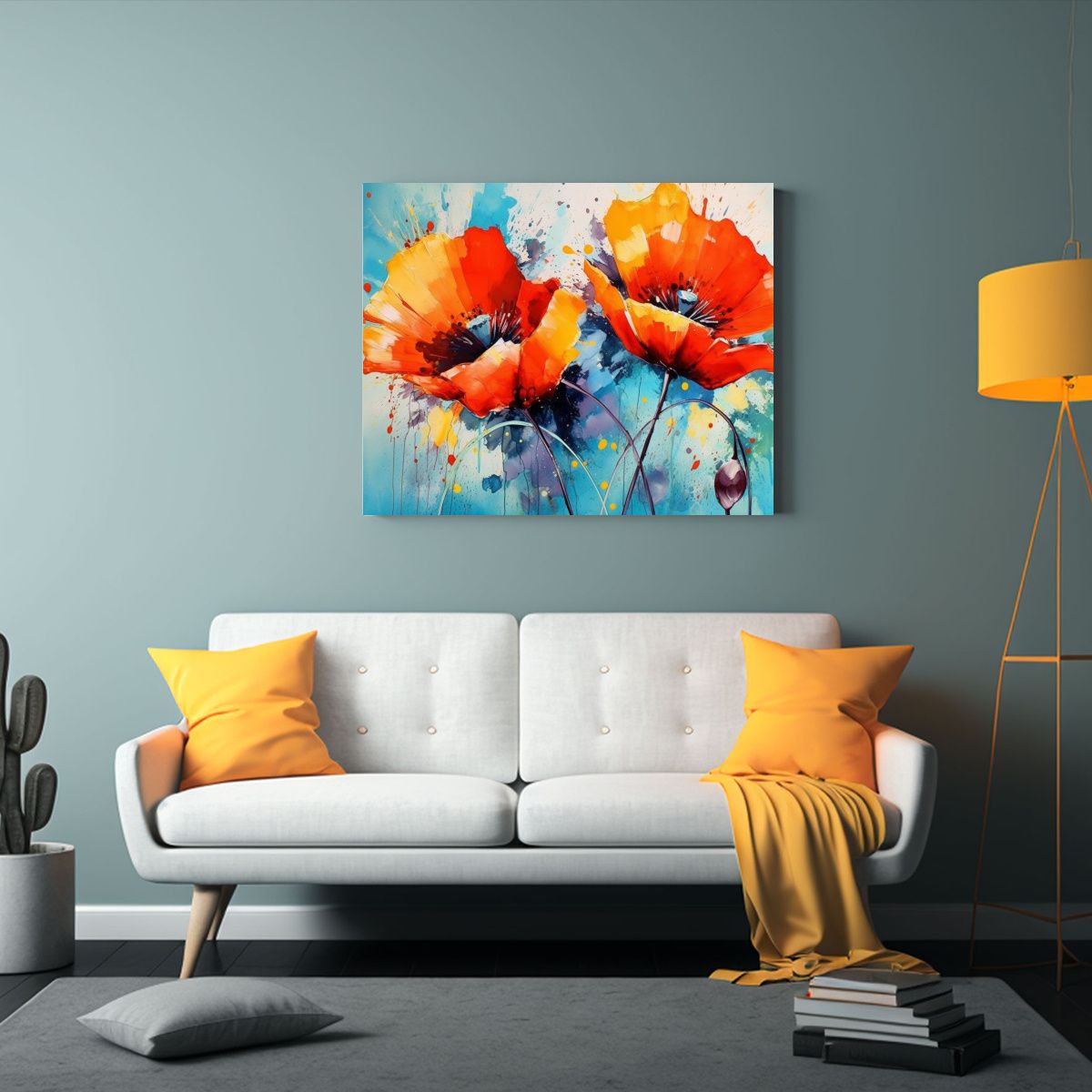 GENERICO - Pinturas De Decoración Con Dos Flores De Amapola Roja En Co 120x80cm