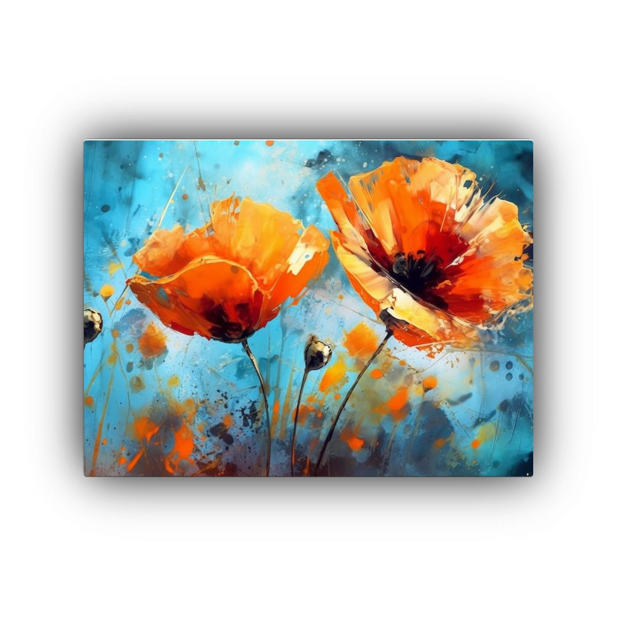 GENERICO - Pinturas De Decoración Con Dos Flores De Amapola Roja En Co 120x80cm