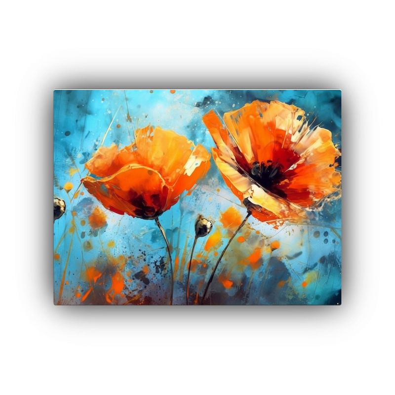 GENERICO - Pinturas De Decoración Con Dos Flores De Amapola Roja En Co 120x80cm