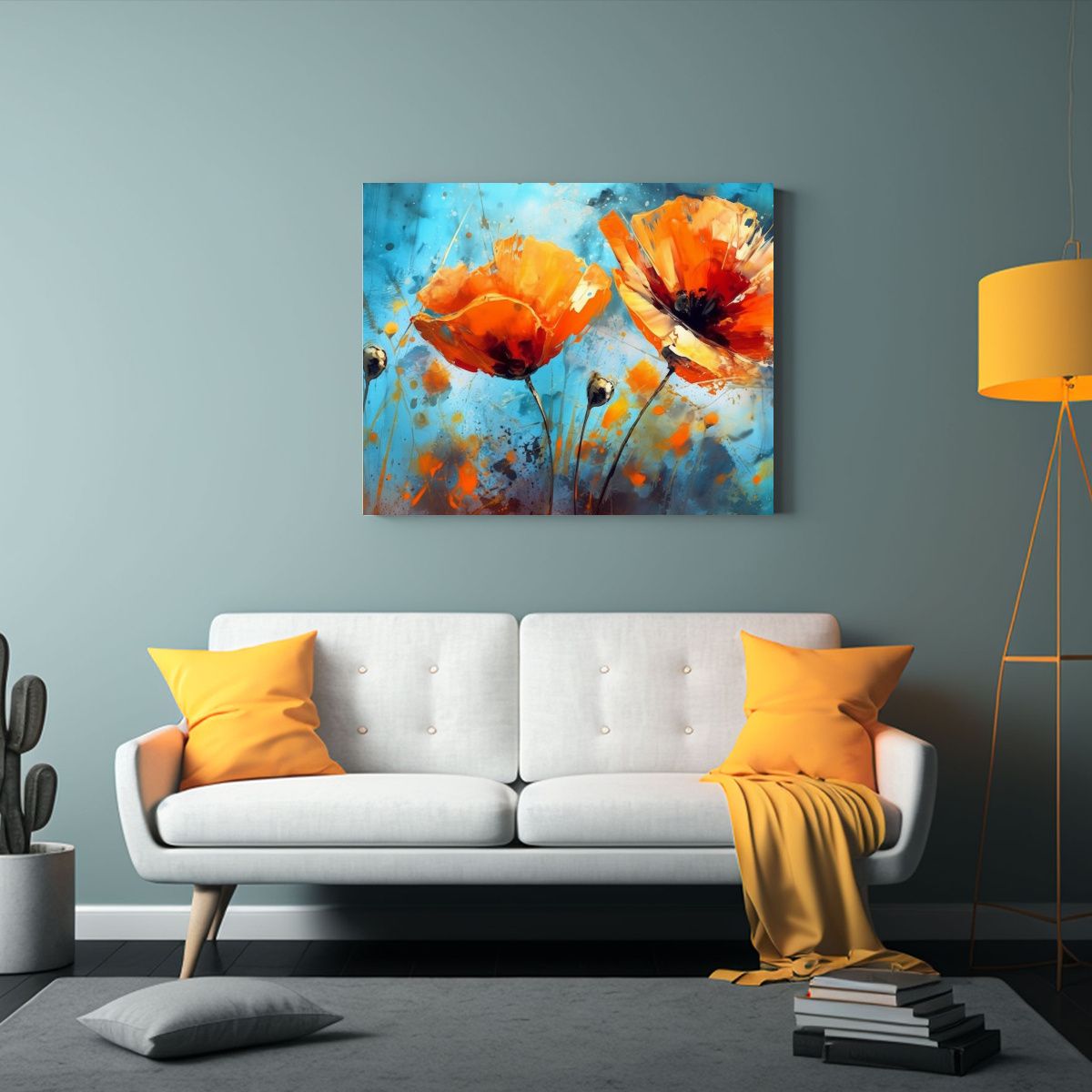 GENERICO - Pinturas De Decoración Con Dos Flores De Amapola Roja En Co 120x80cm