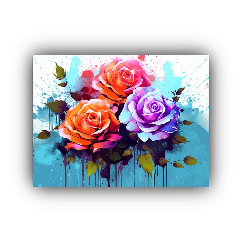 GENERICO - Pinturas Decorativas De Canva Con Flores De Rosa En Plena Fl 120x80cm