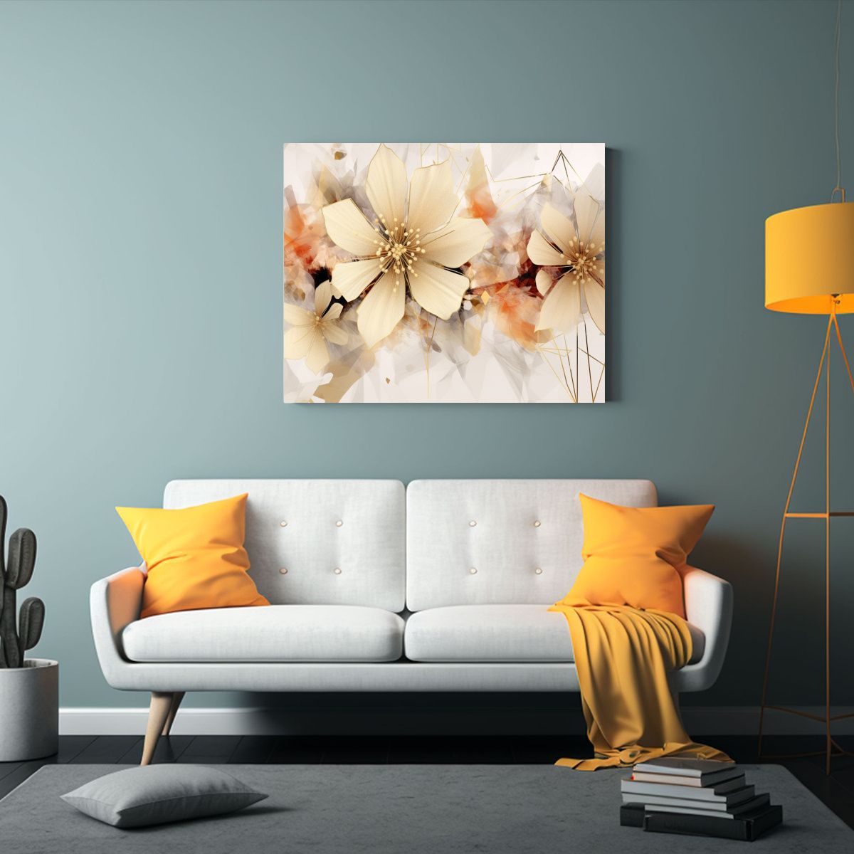 GENERICO - Pintura Abstracta En Beige Y Dorado Con Efecto Visual Espect 120x80cm