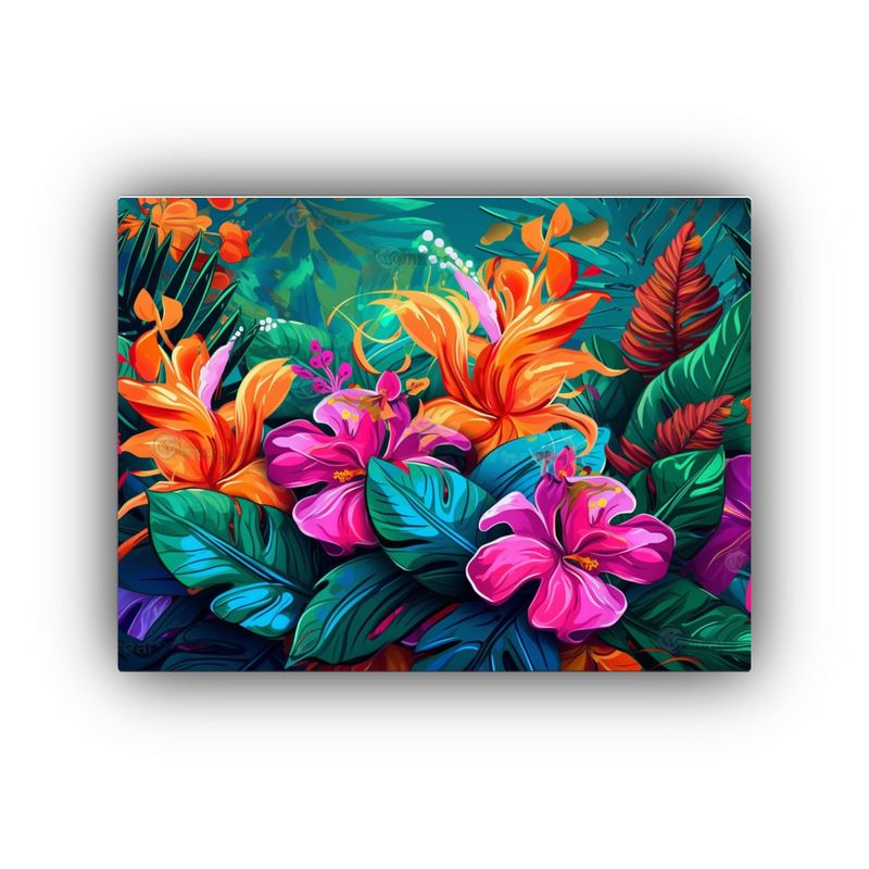 GENERICO - Dibujo Relieve Tropical Paradise Bosques Tropicales Y Flore 120x80cm