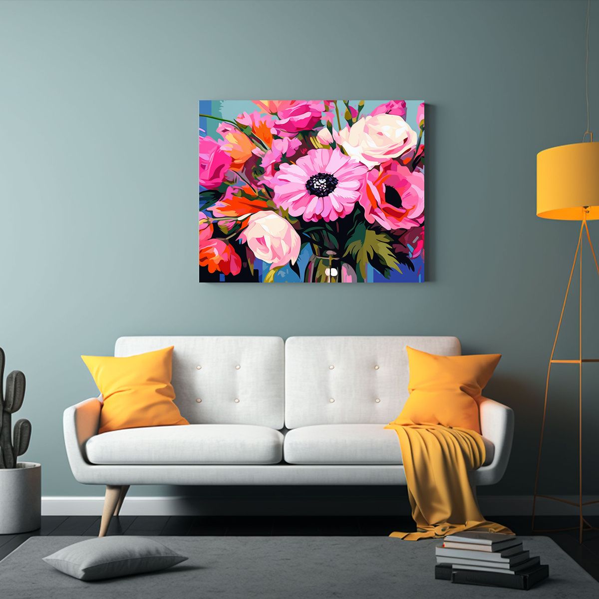 GENERICO - Pinturas Decorativas En Relieve De Flores Rosadas Estilo Art 120x80cm