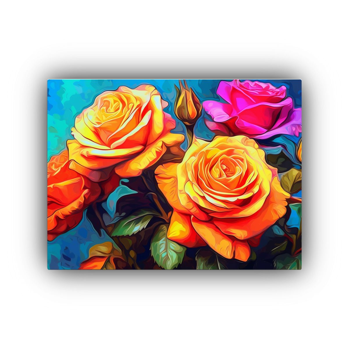 GENERICO - Cuadro Vintage Personalidad Stepanyan Rosas Híbridas Té Fl 120x80cm