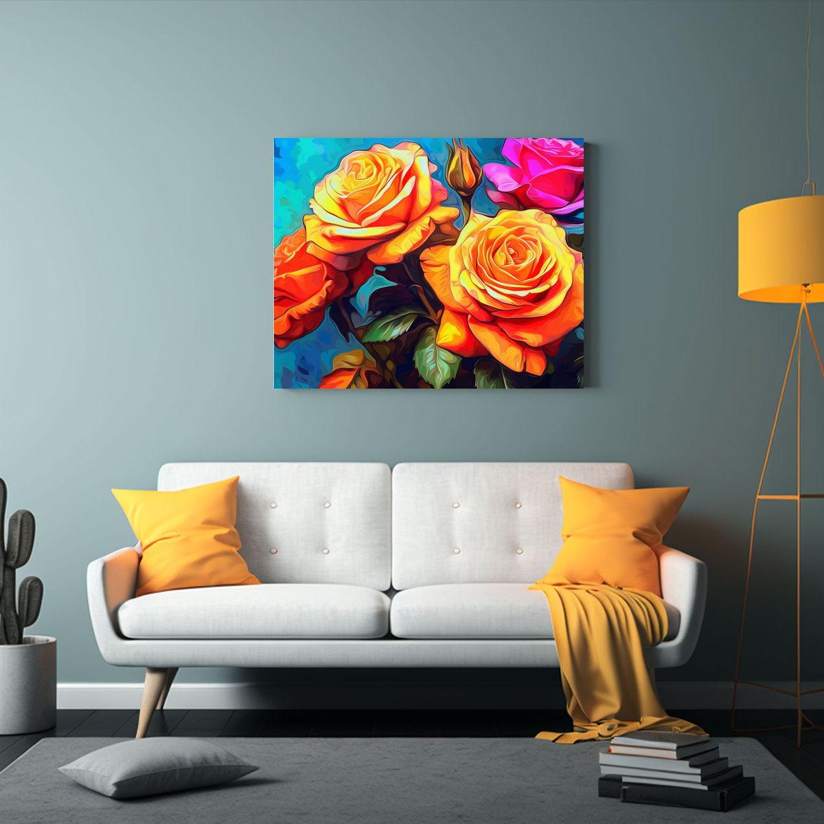 GENERICO - Cuadro Vintage Personalidad Stepanyan Rosas Híbridas Té Fl 120x80cm