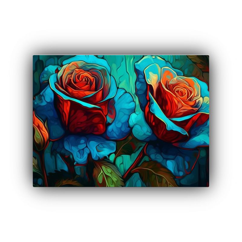 GENERICO - Cuadro Decorativo Figuras Estilo Hope Van Gogh Rosas Rojas 120x80cm