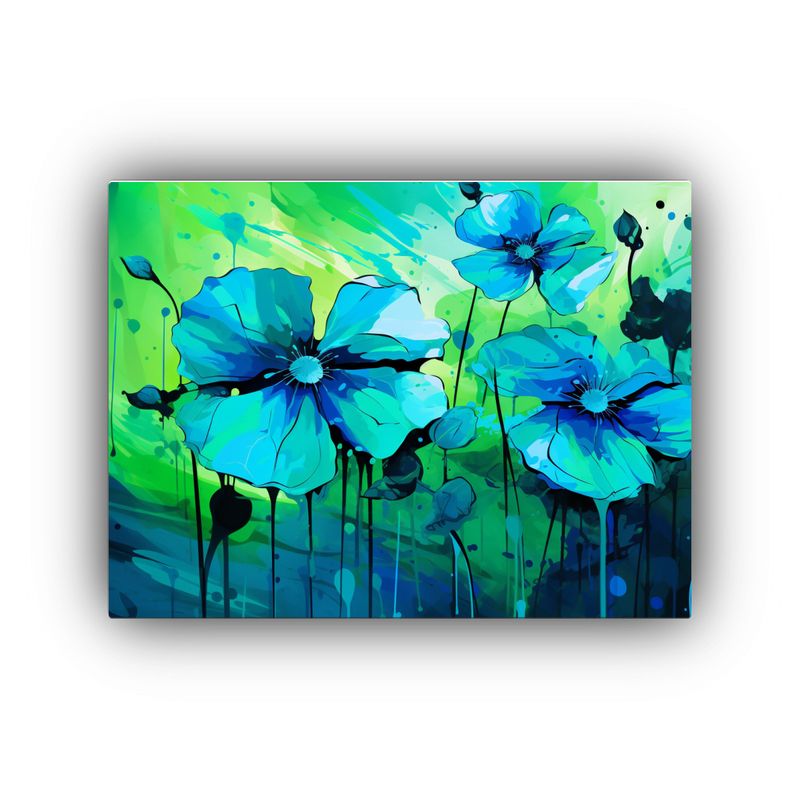 GENERICO - Cuadro Intenso Verde Y Azul Atmosfera Neonoir Estilo Decor 120x80cm