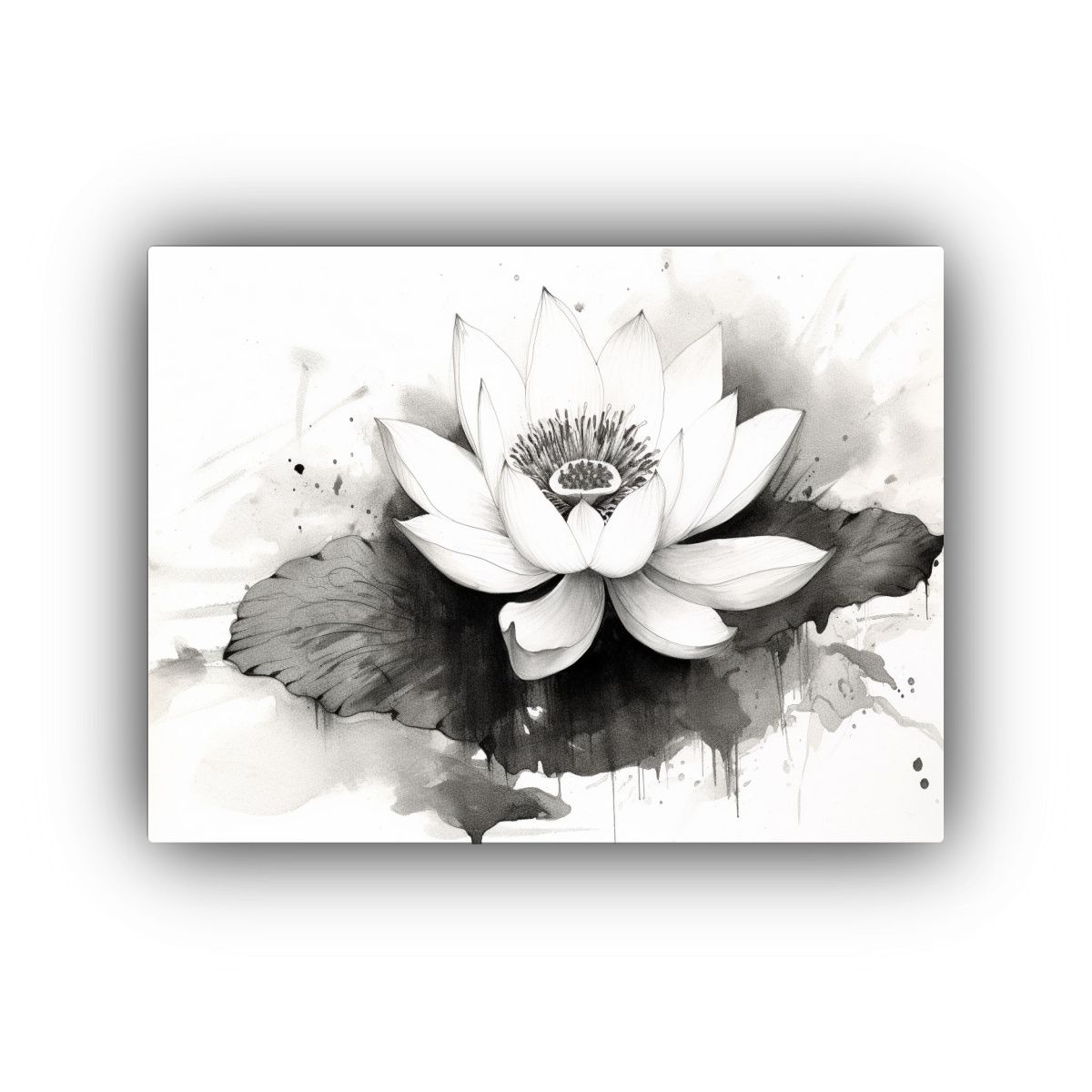 GENERICO - Cuadro De Loto Estilo Galería De Papel Blanco En Estilo De  120x80cm