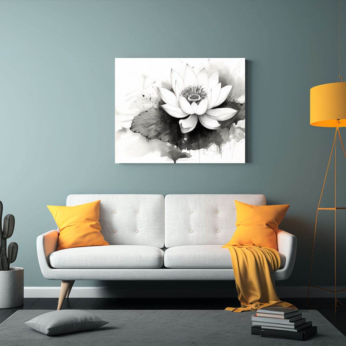 GENERICO - Cuadro De Loto Estilo Galería De Papel Blanco En Estilo De  120x80cm
