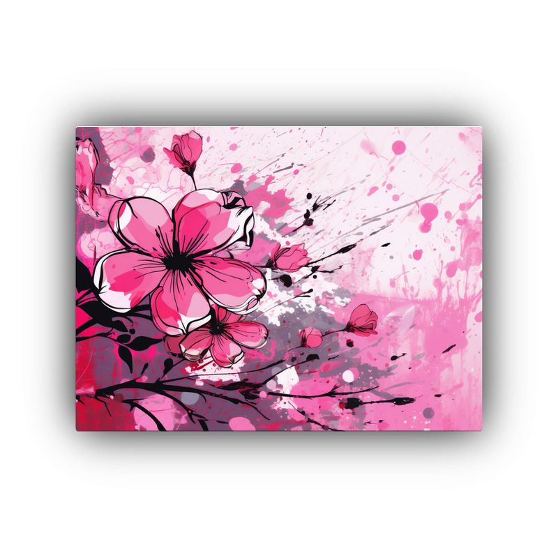 GENERICO - Pinturas Decorativas Abstractas En Tonos Rosados Con Ambient 120x80cm