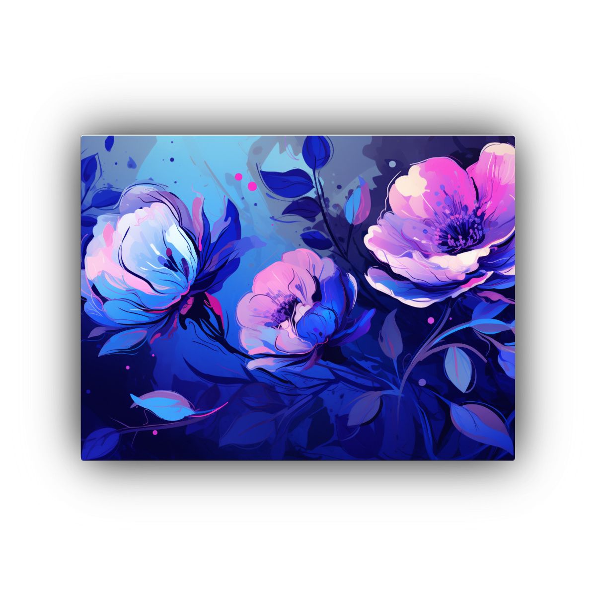 GENERICO - Cuadros Decorativos Estilo Neonoir Imagen Figuras Moradas Y 120x80cm