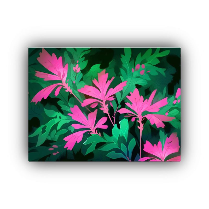 GENERICO - Arte Gráfico En Tonos Verde Y Rosa Con Atmósfera Neonoir 120x80cm