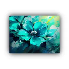 GENERICO - Pinturas De Pared En Tonos Verde Y Turquesa Para Cocina Con 120x80cm