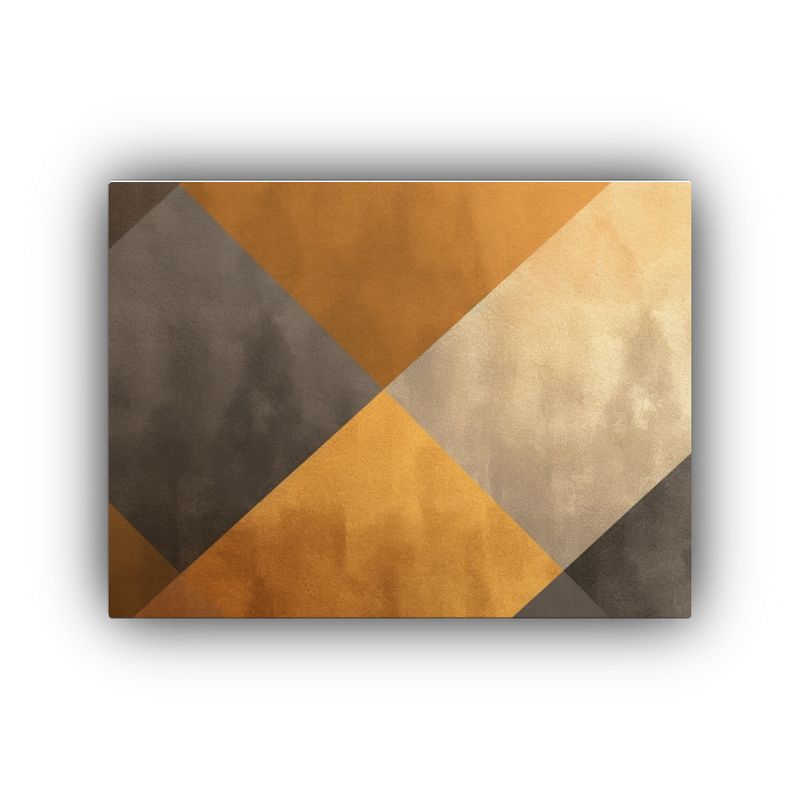 GENERICO - Cuadro Geométrico En Fondo Dorado Y Beige Originalidad En  120x80cm