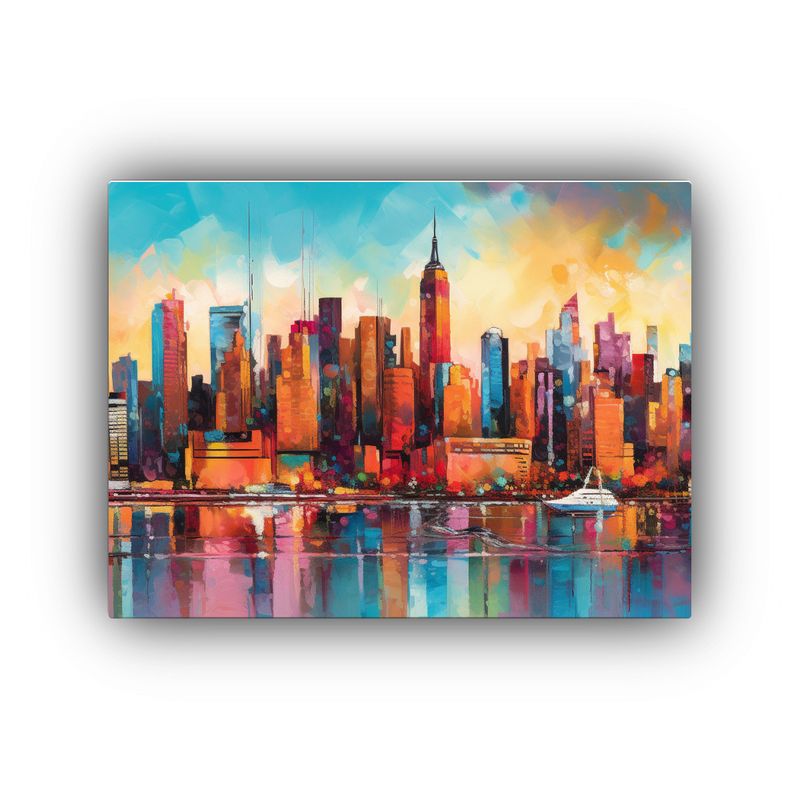 GENERICO - Pintura De La Ciudad De Nueva York 2023 Con Colores Brillant 120x80cm