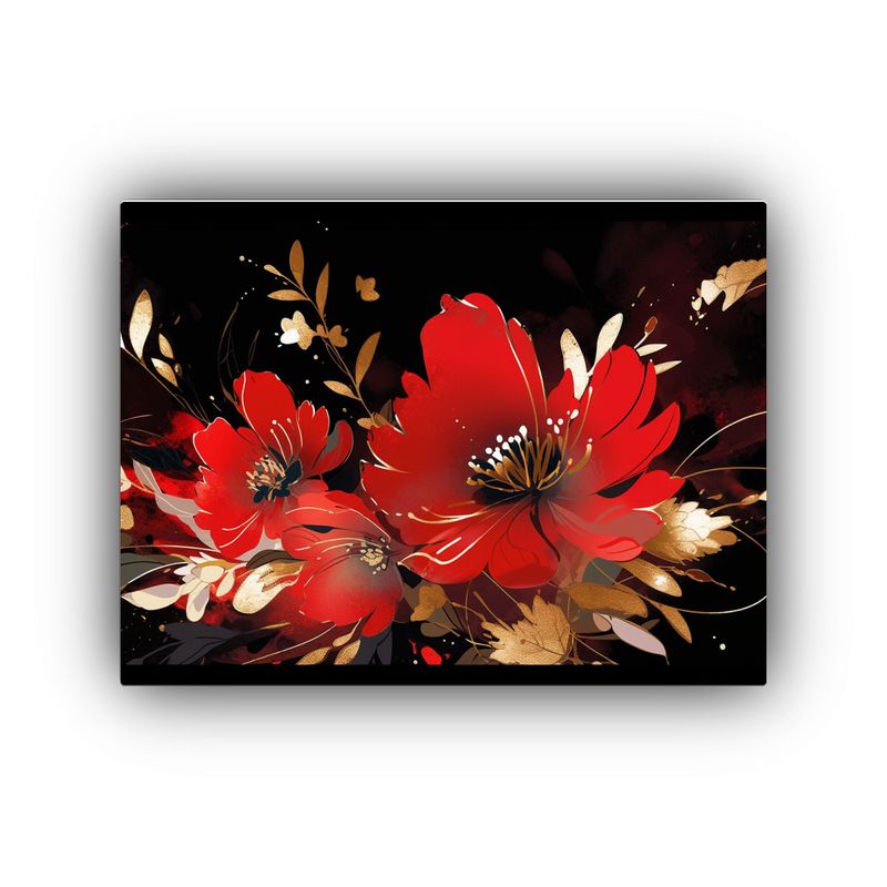 GENERICO - Cuadro Decorativo Estilo Neonoir En Tonos Rojo Y Dorado Sobr 120x80cm