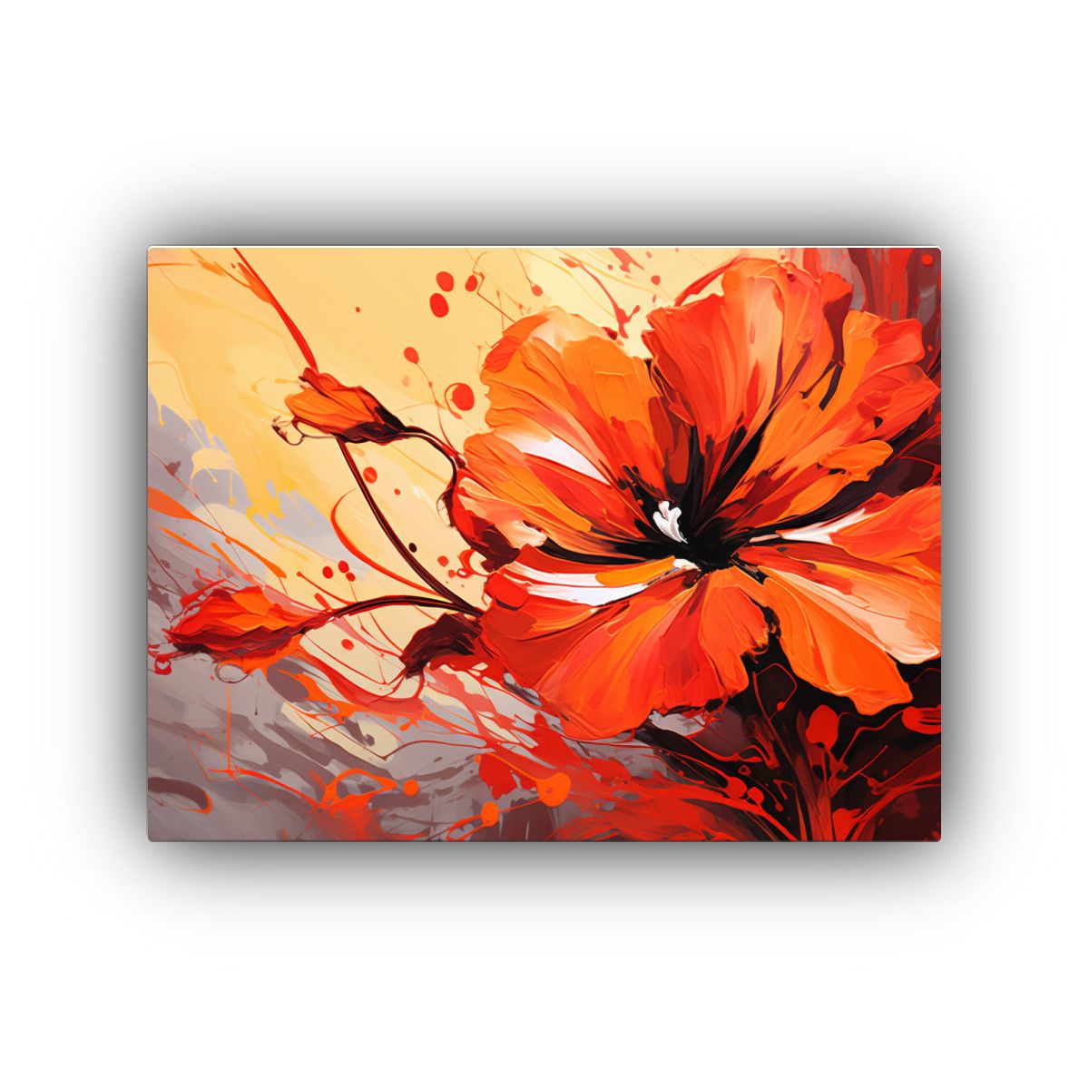 GENERICO - Cuadros Modernos Luminosos En Rojo Y Naranja Estilo Neonoir 120x80cm