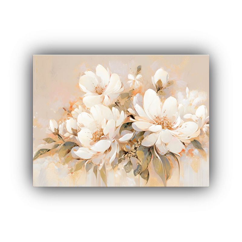 GENERICO - Pintura En Lienzo Estilo Galería De Flores En Colores Blanc 120x80cm