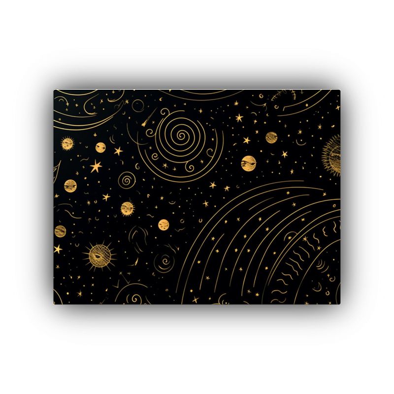 GENERICO - Patrón Celestial En Relieve Decoración Dorada Sobre Fondo 120x80cm