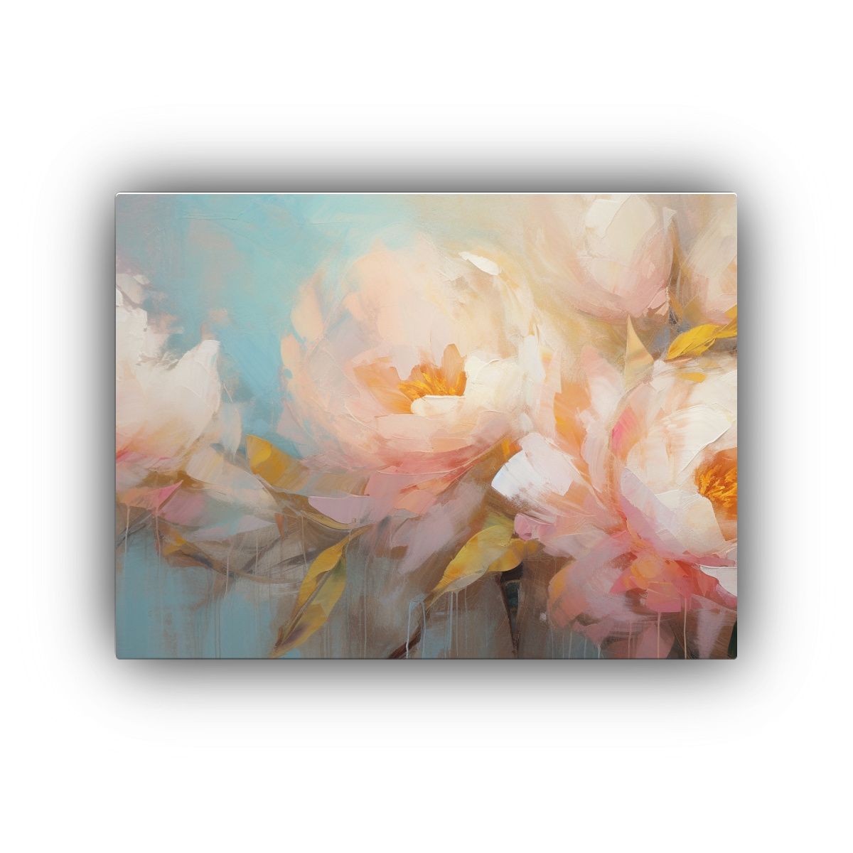 GENERICO - Pintura Abstracta De Peonías En Estilo óleo Decoración S 120x80cm