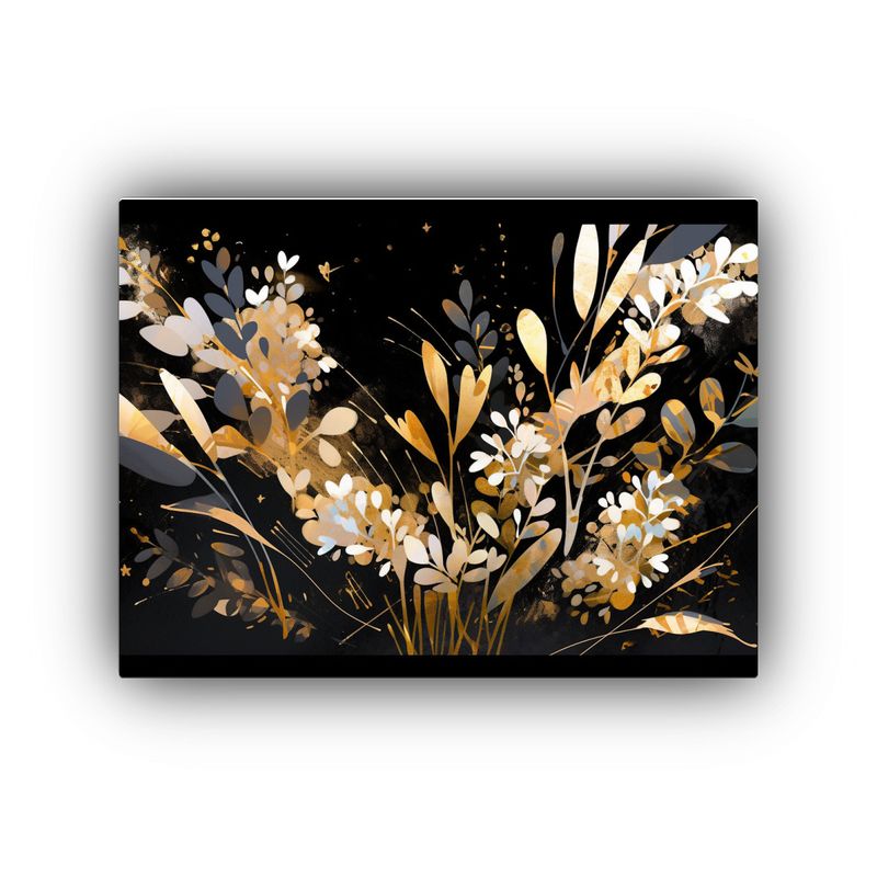 GENERICO - Lienzo Tela Vintage Originalidad Dorado Y Negro Atmósfera 120x80cm