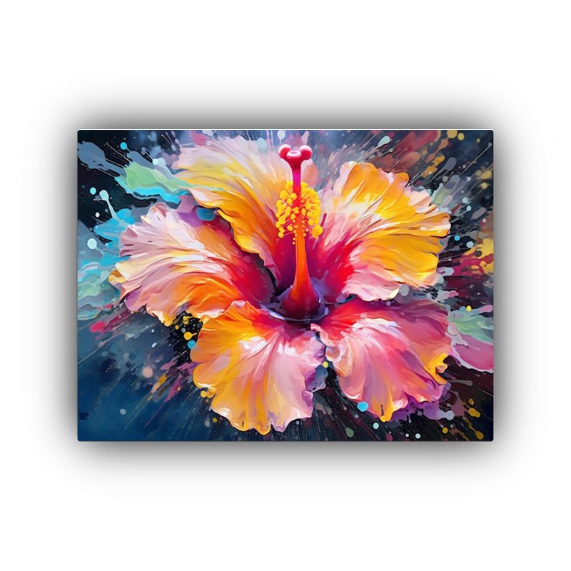 GENERICO - Cuadro Digital Inspiración Regalo Hibiscus Vibrante Con Una 120x80cm