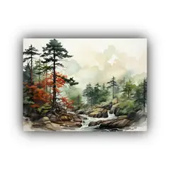 GENERICO - Cuadro Decorativo Armonía Árbol Secuoya Colores Sutiles Ac 120x80cm