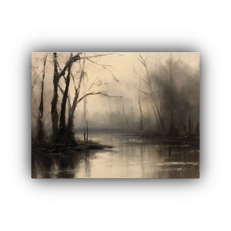 GENERICO - Cuadro De Decoración Con árboles Frente A Un Río En Lienz 120x80cm