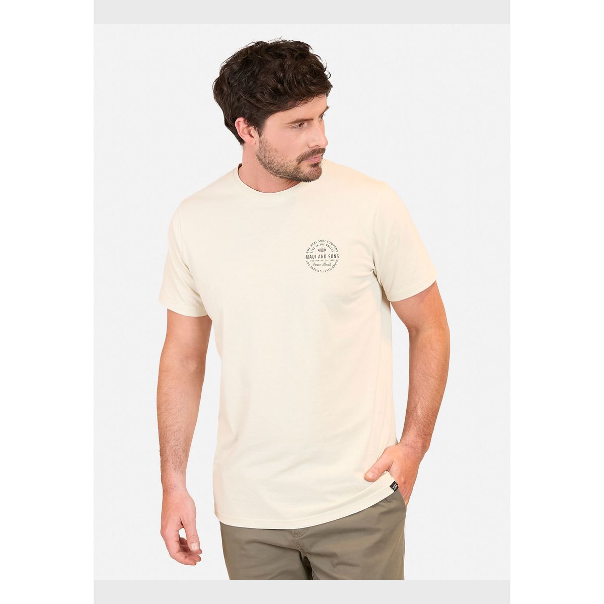 MAUI AND SONS - Polera MC Live In The Valley Beige Hombre Maui And Sons