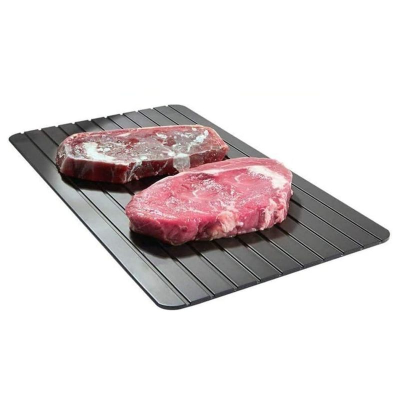 IMPORTCLICK - Bandeja Descongeladora Rápida Carne Tabla Aluminio - Negro