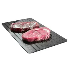 IMPORTCLICK - Bandeja Descongeladora Rápida Carne Tabla Aluminio - Negro