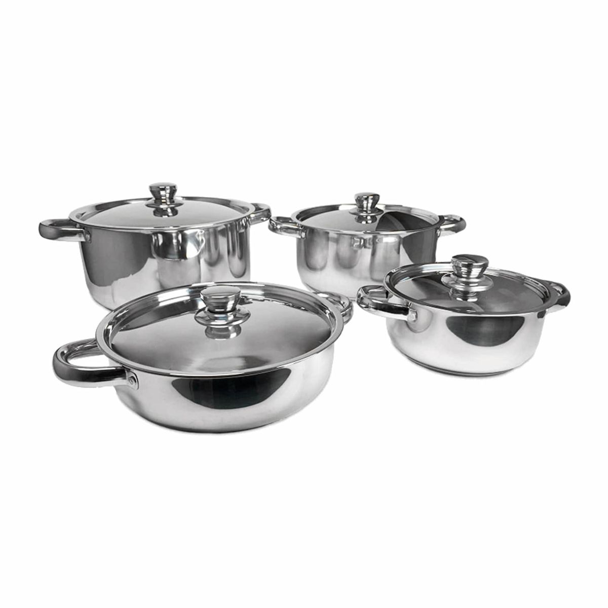 IMPORTCLICK - Juego Batería 8 Piezas Olla Cocina Acero inoxidable - Plateado