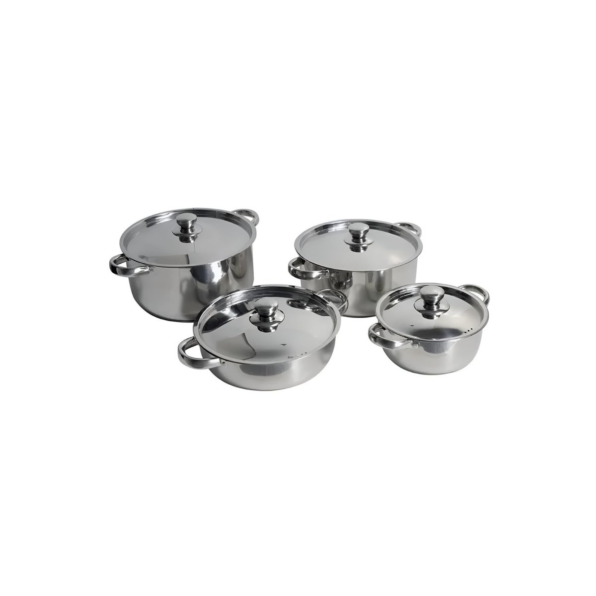 IMPORTCLICK - Juego Batería 8 Piezas Olla Cocina Acero inoxidable - Plateado