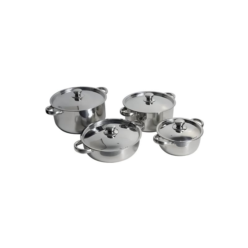 IMPORTCLICK - Juego Batería 8 Piezas Olla Cocina Acero inoxidable - Plateado