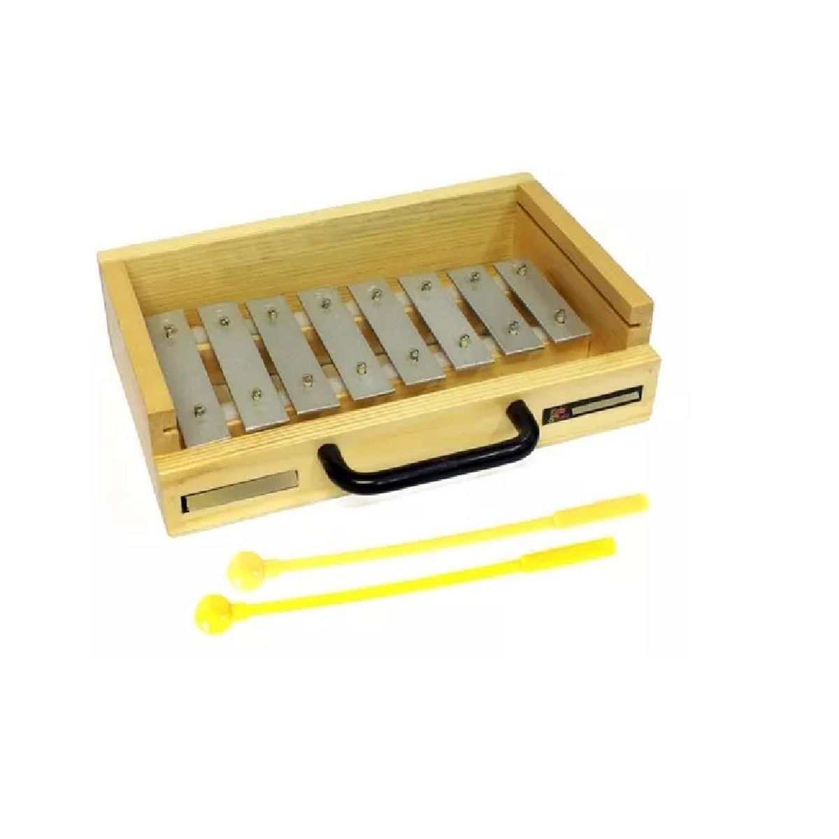 RMX - Metalófono 8 Teclas Cromado Caja Madera Tipo Maleta