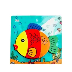 TOLIPA - Rompecabezas de pez pequeño de madera PB-C4