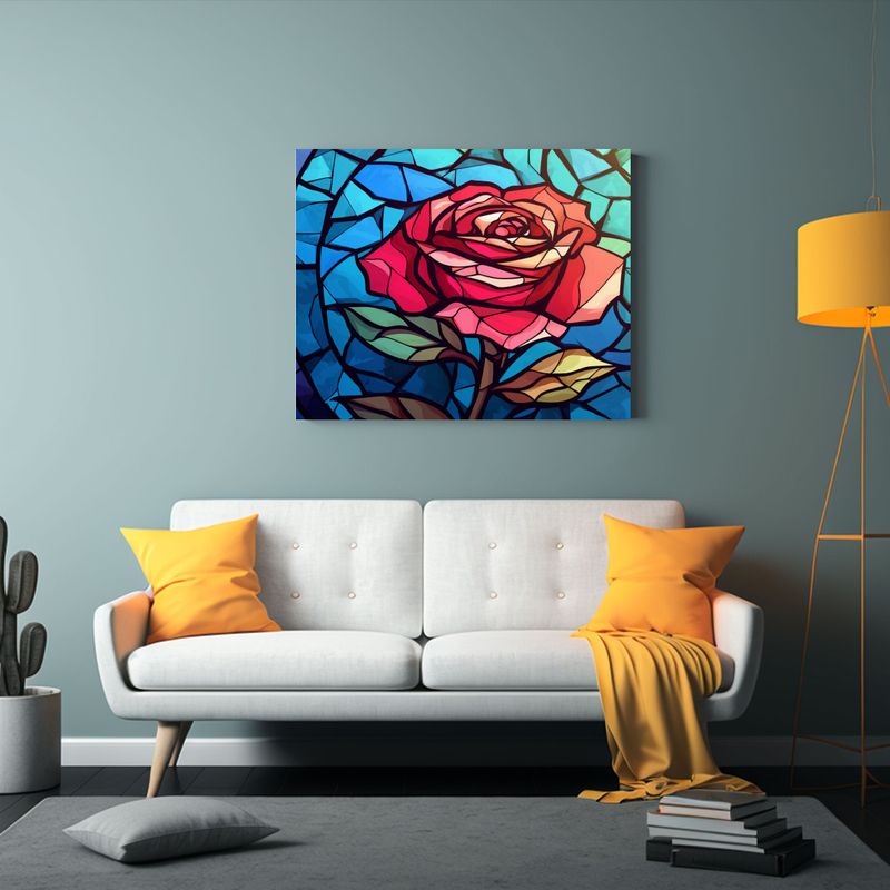 GENERICO - Cuadro Patron Intens Contraste Vidrieras Rosa Enfoque Cerca  120x80cm