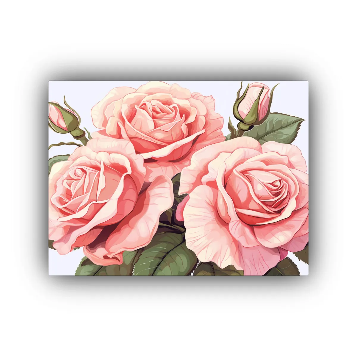 GENERICO - Arte Pared Movimiento Armonia Rosas Cuadro Rosa Pálido Muy  120x80cm