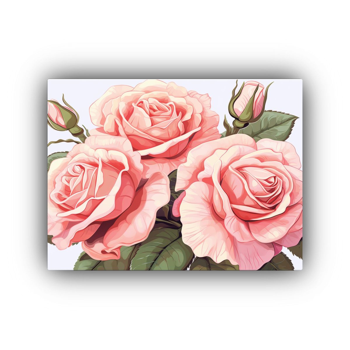 GENERICO - Arte Pared Movimiento Armonia Rosas Cuadro Rosa Pálido Muy  120x80cm