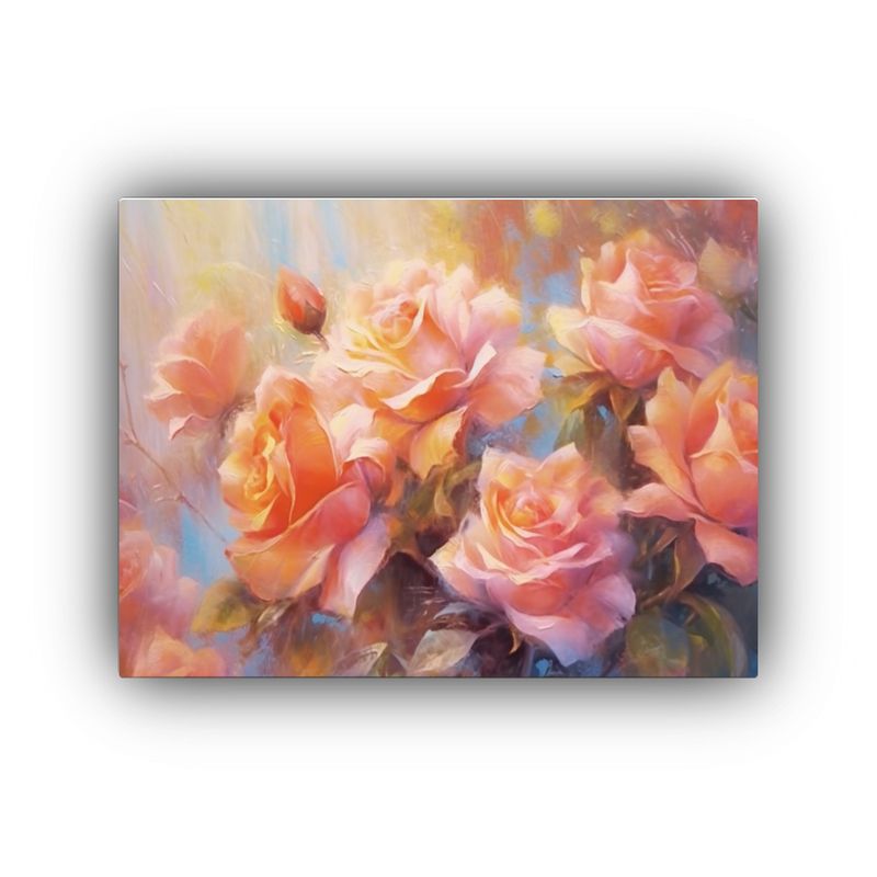GENERICO - Pintura De Rosas Nuevas En La Decoración Pastel Al óleo  120x80cm