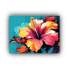 GENERICO - Pintura De Pared Clásica Bold Hibiscus Desde Un ángulo Lat 120x80cm